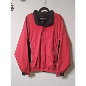 DryJoys By Footjoy Jacket Mens L Red Long Sleeve 1/4 Zip Lined Pullover w Pocket